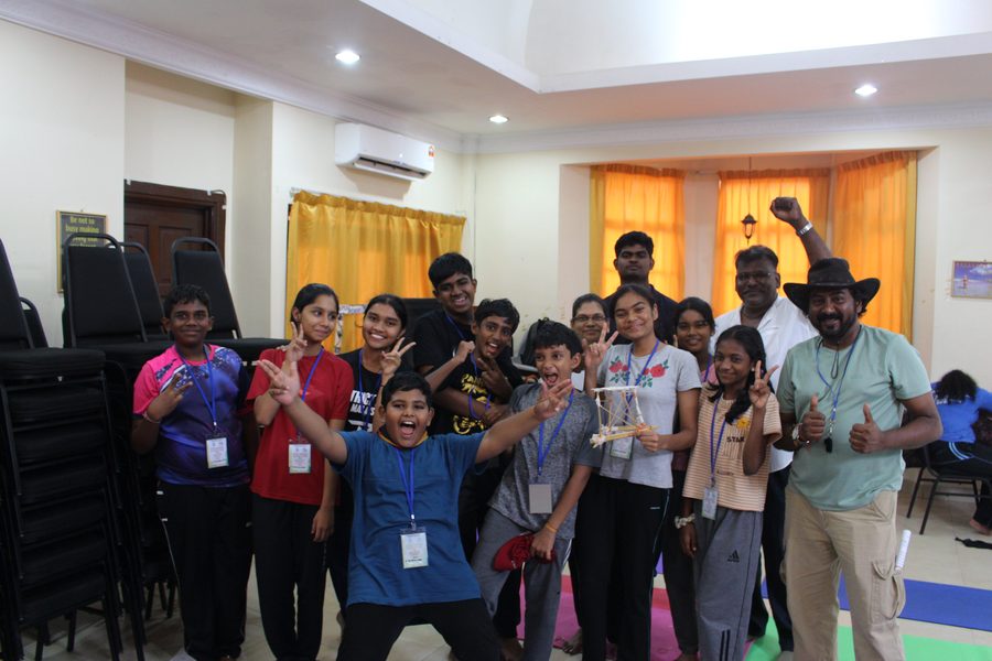Celebrating after a camp activity